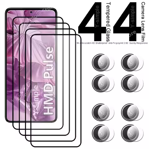 4+4 Phone Glass For HMD Pulse Pro Screen Protector Full Coverage Soft Camera Lens film For HMD Pulse