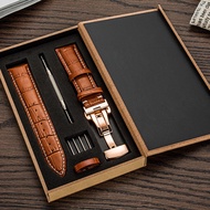 Guzhen Watch Strap Men Women Genuine Leather Strap Accessories Butterfly Buckle Substitute dw Tissot