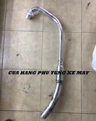 Cổ pô inox bầu hơi gắn Ex135 Ex150 Winner 150 Winner X Raider Fi Satria gắn lon pô độ họng 51mm