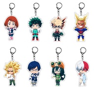 Fashion Japan Anime My Hero Academia Keychain Acrylic Double Sided Transparent key Chain Ring Accessories Women Men Jewelry Gift