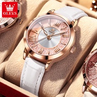 OLEVS Jam Tangan Wanita Cewek Aesthetic Original Branded Korea Tahan Air Tali Kulit Kuarsa Arloji