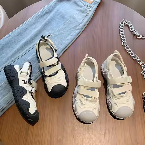 Jane Retro Ugly Women's Shoes 2025 Spring and Summer New Mesh Tire Thick-Soled Hollow Anti-Slip Wear
