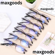 MAXGOODS1 Reading Glasses +1.0-+4.0 Degree Computer Goggles Ultralight Rimless Radiation Protection