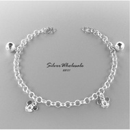 BB101 Original Silver 925 Kids Baby Newborn Anklet Bracelet Rantai Kaki Tangan Gelang Kanak Budak Ba