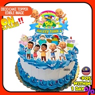 [CUSTOM NAME] Happy Birthday Cake Topper Upin Ipin mix Didi &amp; Friend Decoration Kek Set Siap Nama Party Majlis Hari 8
