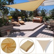 Beige 2*2*2M, 5*5*5M Triangular Shade Sail Garden Beach Sunscreen Awing Sun Canopy Outdoor Waterproo