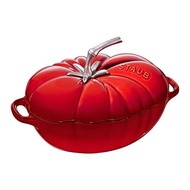 Staub Enameled Cast Iron Tomato Cocotte, 3-Qt. Dutch Oven, Cherry Cream Red Cast Iron Pan