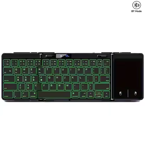 Foldable Bluetooth Keyboard With Touchpad Or Number Keyboard Wireless Rechargeable Folding Keyboard 