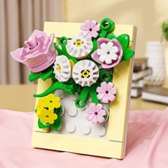 Chibi-style drawing board flower building blocks creative photo frame bouquet decoration sunflower h