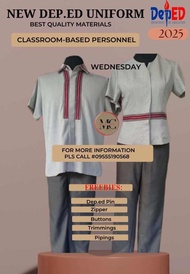 NEW ORIGINAL deped TEACHING-PERSONNEL uniform for deped teachers with freebies tela only or NOT READ