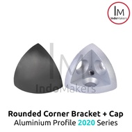 Aluminum Profile Rounded Corner Bracket With ABS Cap Profile 2020