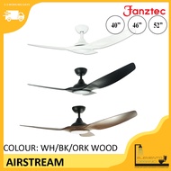 FANZTEC Airstream ORK WOOD / black / white ceiling fan with 24w led light 40" 46"52"