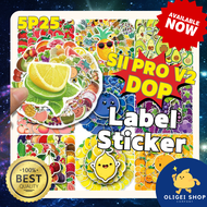 【OLIGEI SHOP】SP2S SII PRO V2 POD CARTOON FRUIT STICKERS 2.5CM - 8.5CM LABELS STATIONERY 80PCS