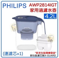 (全新)PHILIPS AWP2814IGT 家用濾水壺 4.2L連濾芯1個