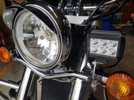 KAWASAKI 火神 VN650 VN900 經典版 方形6LED 哈雷款超亮 霧燈 含專用支架  1組2