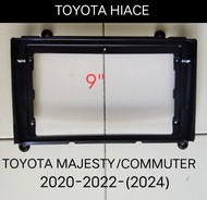 กรอบจอแอนดรอยด์ หน้ากากวิทยุ หน้ากากวิทยุรถยนต์ TOYOTA HIACE COMMUTER MAJESTY GRANDVIA ปี2020-2022(2024)สำหรับแปลงใส่จอ Android 9"