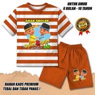 BOYS' SHORT SLEEVED SALUR SET AGE 0-10 YEARS UPIN IPIN MUSLIM MOTIF PREMIUM KATKUN MATERIAL RAIGITA 