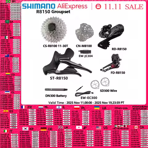 Shimano ULTEGRA R8150 Di2 Electronic Groupset 2x12S R8150 Front/Rear Derailleur Cassette DN300 EC300