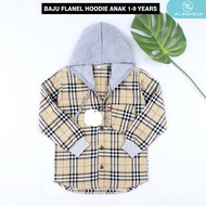 baju kemeja anak laki laki cowok lengan panjang flanel hoodie motif kotak usia 1-9 tahun