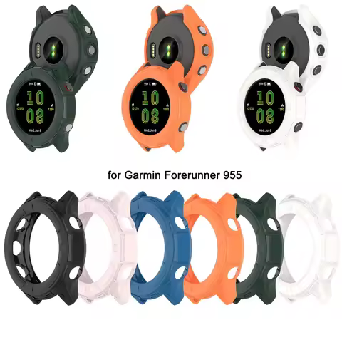 Soft TPU Case Cover For Garmin Forerunner 955 Solar Slim Watch Screen Protector