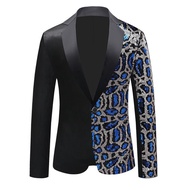 2025 Men  Blazer Men's Sequins Floral Suit Tuxedos For Business Wedding Groom Suit Sequin Long Sleev