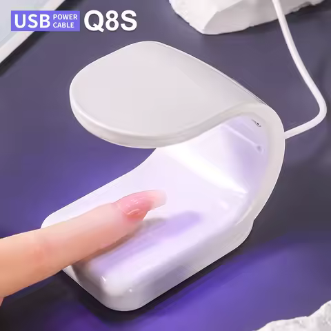 Mini Q-Shaped 6LED Nail Art UV Lamp USB Convenient Design Single Finger Nail Art Dryer Suitable for 