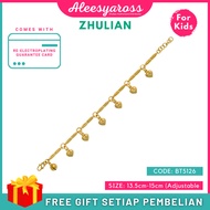 [BT5126] Rantai Tangan KANAK-KANAK MINI LOVE ZHULIAN Gold Plated Bracelet Jewellery Emas Saduran Bar