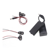 9V Battery Buckle Interface Connector 9V Battery with Lead DC Power Plug 6F22 Square Battery Box