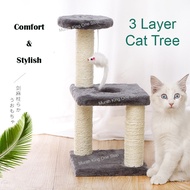 40cm Cat Tree Scratcher Toy / 3 LAYER CAT SCRATCHER TREE  [Ready Stock]
