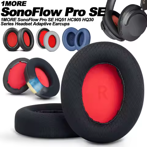 Earpads For 1MORE SonoFlow Pro SE HQ51 HC905 HQ30 Wireless Bluetooth Protein Leather Memory Foam Ear