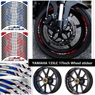 17 Inch Reflective Motorcycle Rim Stickers YAMAHA 135LC Wheel Decals LC135 17'' Rim Accessories Strip Decoration for YAMAHA 135LCi