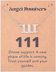 Angel Number Necklace for Women Glitter 111 444 Angel Number Necklaces for Daughter Friend Inspirati