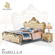 ISABELLA-II BED เตียงนอนเจ้าหญิง หลุยส์ 6ฟุต สีทองเชมเปญ รุ่น อิซาเบลลา 2