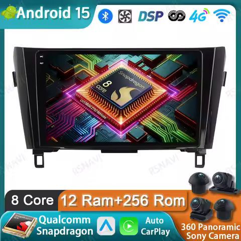 Car Radio Android 15 For Nissan X-Trail Qashqai 2 J1T32 Qashqai J10 J11 2014 2015 2016 2017 2018 201