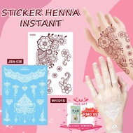 Henna Sticker Instant Henna Minimalist Design Stiker Inai Putih / Maroon Corak Minimalis Enai Pengan
