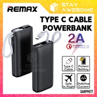 REMAX Built In Type C Cabled Powerbank 5000mAh Small Mini Portable USB C Cable Power Bank With Light SARPP677