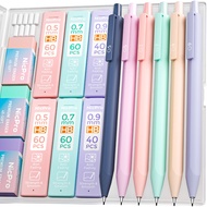 Nicpro 6PCS Pastel Mechanical Pencil Set with Case, Cute Drafting Pencils 0.5 mm & 0.7 mm & 0.9 mm w