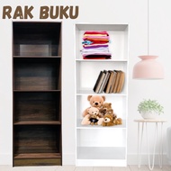 4 Tiers Bookshelf/Book Cabinet/Rak Buku/Rak Buku Kayu/Multipurpose Rack/Book Rack/Display Cabinet/Almari Buku/Termurah