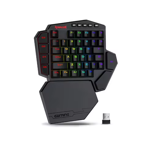 Redragon K585 PRO Wireless One-Handed Mechanical Keyboard 42 Keys 3-Mode RGB 7 Onboard Macro Keys De