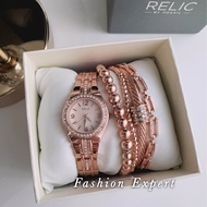 ✨ของแท้100%✨ Relic by Fossil Women's Queen's Court Quartz Stainless Steel Sport Watch