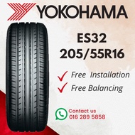 2055516 205 55 16 205/55R16 205-55-16 YOKOHAMA BLUEARTH ES32 Car Tyre Tire  (FREE INSTALLATION)