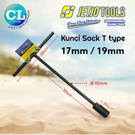 MATA Jetjo black T-SOCKET WRENCH 17mm 19mm long socket 17 19 eye shock