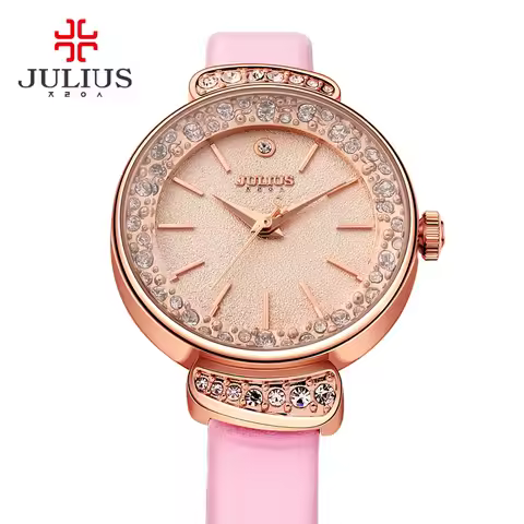 Rhinestones Women's Watch Japan Quartz Hour Fine Fashion Bracelet Luxury Real Leather Clock Girl's B
