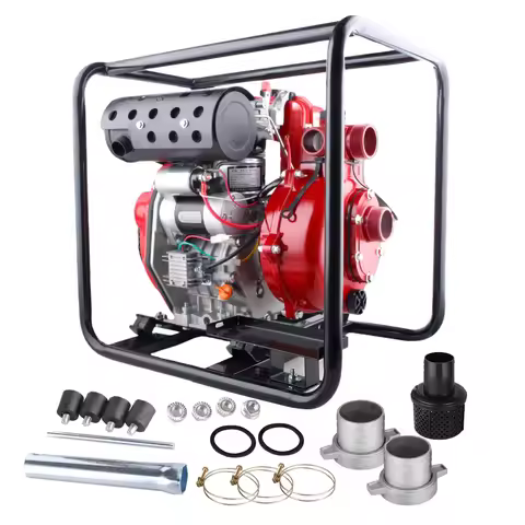 2-inch Double Leaf Wheel 178F Electric Start 7.5hp Diesel Engine Water Pump Water Pumping Machine Wi