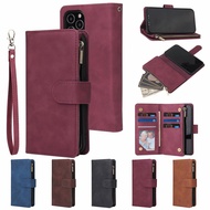 Flip leather Case iPhone 12 12 mini 12Pro 12Pro Max Phone Bag Zipper Multi-Card Slot Phone Caisng Cover