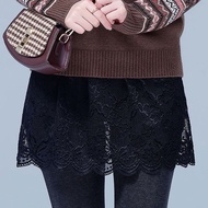 Brocade Lace Skirt, Fake Connecting Skirt, Additional Extension Skirt, Simple Korean Style Clothes