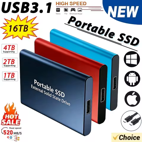 Lightweight SSD 64TB 128TB Portable External Hard Drive Type-C interface Solid State Drive Compatibl