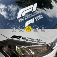 F1 We Race As One Formula One Vinyl Body Decoration Windshield Modified Car Sticker