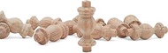Wooden Baluster Spindles 1-1/2", Pack of 25 Oak Wood Spindles for Crafts, Woodworking, and Furniture