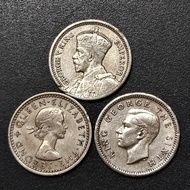 New Zealand 3 Generations 3 Pence 1934 - 1957 ( 3 Coins )